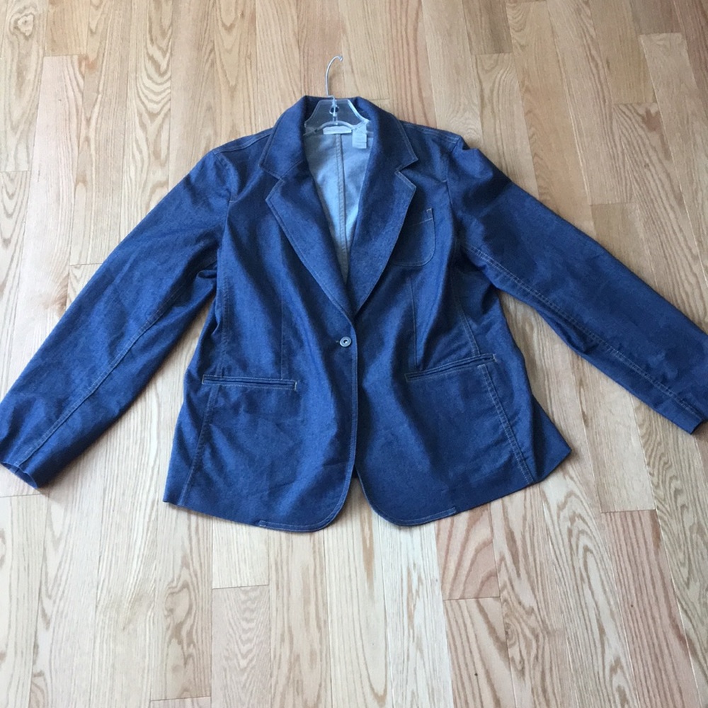 denim blazer size L liz claiborne
